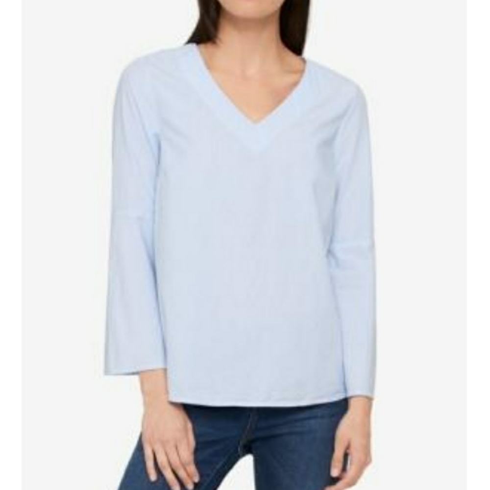 Tommy Hilfiger Top Stripes Bell Sleeve Blue Cotton